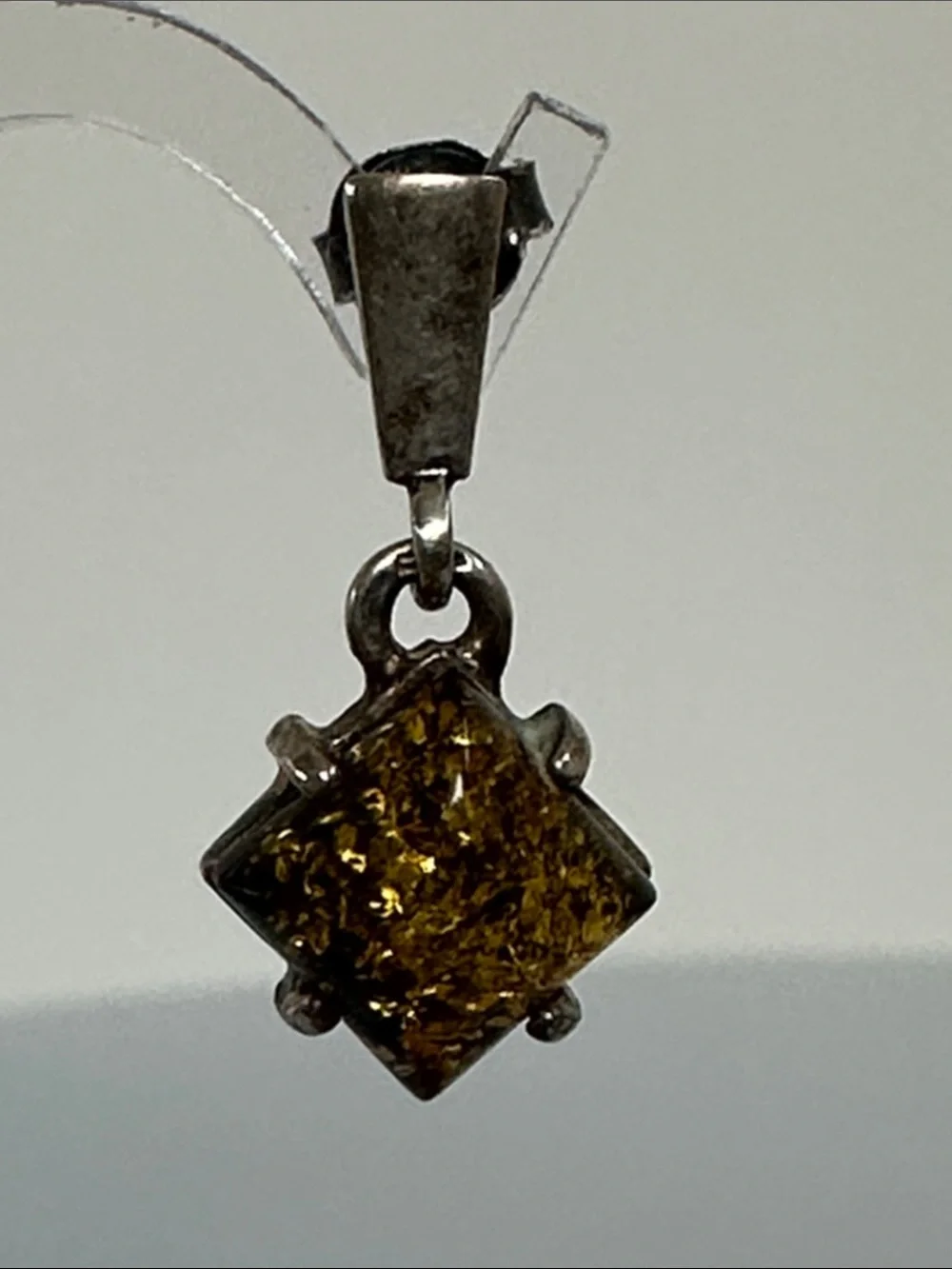 Sterling Silver Amber Drop Earrings - Warm Yellow Amber Dangles
